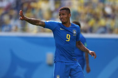 22.06.2018. Saint Petersburg, Rusya: Gabriel İsa'eylemi sırasında FIFA Dünya Kupası Rusya 2018, E Grubu, futbol maç arasında Brezilya V Costarica Saint Petersburg Stadyumu.