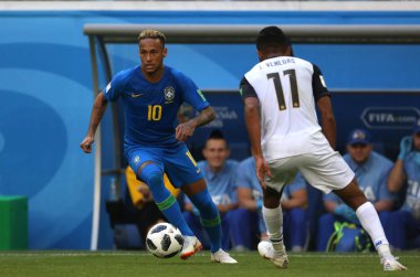 22.06.2018. Saint Petersburg, Rusya: Neymar eylem sırasında FIFA Dünya Kupası Rusya 2018, E Grubu, futbol Brezilya V Costarica Saint Petersburg Stadyumu arasında eşleme.