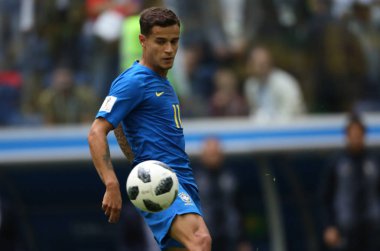 22.06.2018. Saint Petersburg, Rusya: Philippe Coutinho eylem sırasında FIFA Dünya Kupası Rusya 2018, E Grubu, futbol maç arasında Brezilya V Costarica Saint Petersburg Stadyumu.