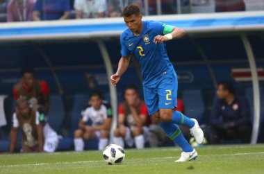 22.06.2018. Saint Petersburg, Rusya: Thiago Silva eylem sırasında FIFA Dünya Kupası Rusya 2018, E Grubu, futbol Brezilya V Costarica Saint Petersburg Stadyumu arasında eşleme.