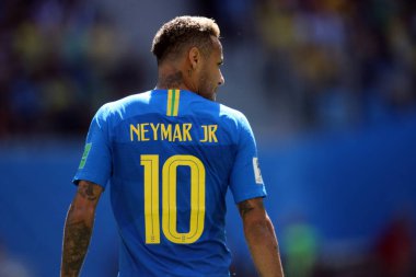 22.06.2018. Saint Petersburg, Rusya: Neymar eylem sırasında FIFA Dünya Kupası Rusya 2018, E Grubu, futbol maç arasında Brezilya V Costarica Saint Petersburg Stadyumu.