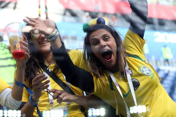 2018 San Pietroburgo Russia Fans Brasiliano Vicotria Del Celebrato Nella — Foto Stock