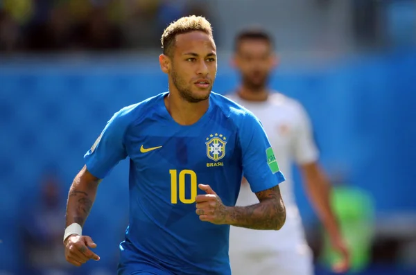 2018 San Petersburgo Rusia Neymar Acción Durante Copa Mundial Fifa — Foto de Stock