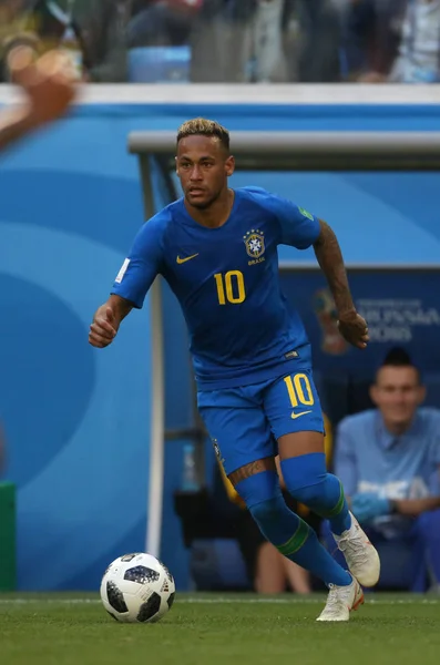 2018 San Petersburgo Rusia Neymar Acción Durante Copa Mundial Fifa — Foto de Stock