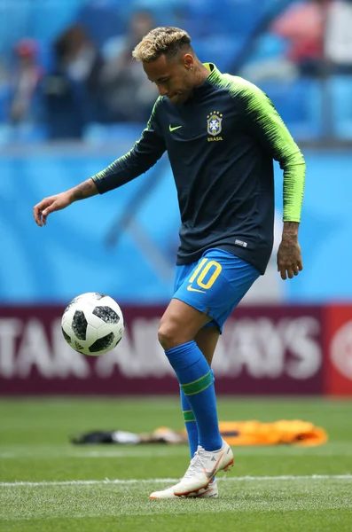 2018 São Petersburgo Rússia Neymar Training Antes Copa Mundo Fifa — Fotografia de Stock