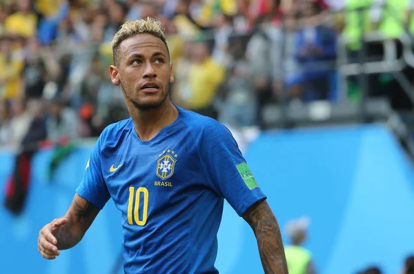 2018 San Petersburgo Rusia Neymar Marca Gol Celebra Copa Del — Foto de Stock