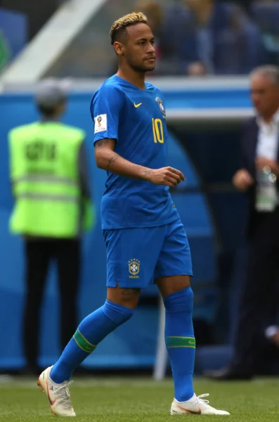 2018 São Petersburgo Rússia Neymar Ação Durante Copa Mundo Fifa — Fotografia de Stock