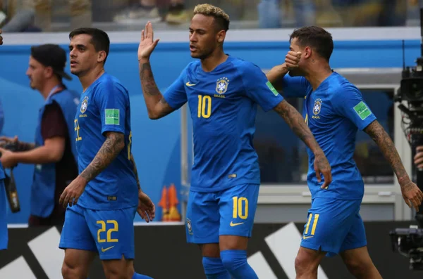 2018 São Petersburgo Rússia Philippe Coutinho Score Gol Celebrate Copa — Fotografia de Stock