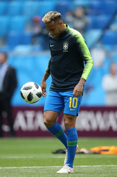 2018 São Petersburgo Rússia Neymar Training Antes Copa Mundo Fifa — Fotografia de Stock