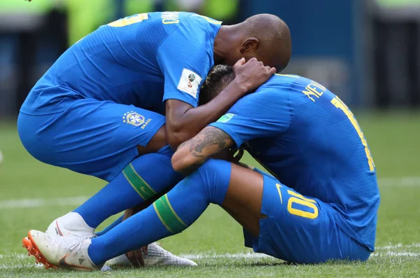 22.06.2018. Saint Petersburg, Rusya: Neymar kutlamak zaferle FIFA Dünya Kupası Rusya 2018, E Grubu, futbol maç arasında Brezilya V Costarica Saint Petersburg Stadyumu.