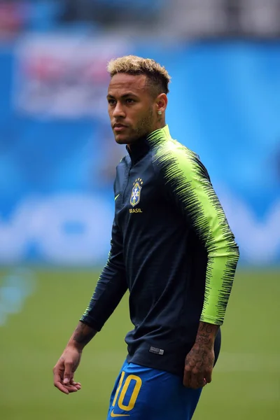 2018 San Petersburgo Rusia Formación Neymar Antes Copa Mundial Fútbol — Foto de Stock