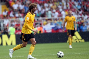 23.06.2018. Moskova, Rusya: Marouane Fellaini eylem FIFA Dünya Kupası Rusya 2018, C grubu, futbol sırasında Belçika V Tunus Moskova Stadı Spartak Stadyumu arasında eşleme