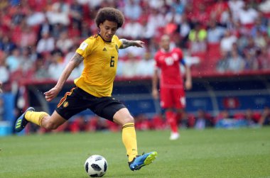 23.06.2018. Moskova, Rusya: Axel Witsel eylem FIFA Dünya Kupası Rusya 2018, C grubu, futbol sırasında Belçika V Tunus Moskova Stadı Spartak Stadyumu arasında eşleme