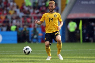 23.06.2018. Moskova, Rusya: kurur Mertens eylem FIFA Dünya Kupası Rusya 2018, C grubu, futbol sırasında Belçika V Tunus Moskova Stadı Spartak Stadyumu arasında eşleme