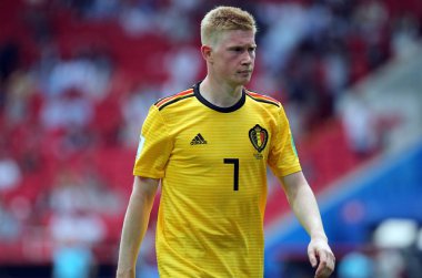 23.06.2018. Moskova, Rusya: Kevin De Bruyne eylem FIFA Dünya Kupası Rusya 2018, C grubu, futbol sırasında Belçika V Tunus Moskova Stadı Spartak Stadyumu arasında eşleme