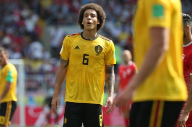 23.06.2018. Moskova, Rusya: Axel Witsel eylem FIFA Dünya Kupası Rusya 2018, C grubu, futbol sırasında Belçika V Tunus Moskova Stadı Spartak Stadyumu arasında eşleme