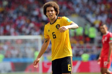 23.06.2018. Moskova, Rusya: Axel Witsel eylem FIFA Dünya Kupası Rusya 2018, C grubu, futbol sırasında Belçika V Tunus Moskova Stadı Spartak Stadyumu arasında eşleme