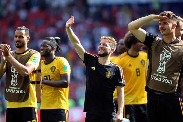 2018 Moskova Rusya Belçika Takım Kutluyor Zafer Içinde Fifa Dünya — Stok fotoğraf