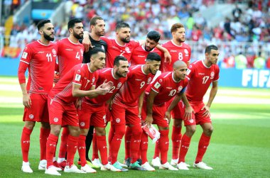 23.06.2018. Moskova, Rusya: Tunus takımı FIFA Dünya Kupası Rusya 2018, C grubu, futbol Belçika V Tunus Moskova Stadı Spartak Stadyumu arasında eşleme