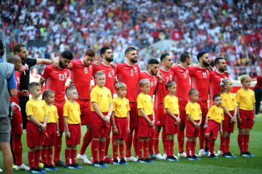 23.06.2018. Moskova, Rusya: eylem sırasında FIFA Dünya Kupası Rusya 2018, C grubu, futbol maçı Belçika V Tunus Moskova Stadı Spartak Stadyumu arasında