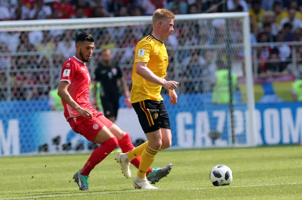 23.06.2018. Moskova, Rusya: Kevin De Bruyne eylem FIFA Dünya Kupası Rusya 2018, C grubu, futbol sırasında Belçika V Tunus Moskova Stadı Spartak Stadyumu arasında eşleme