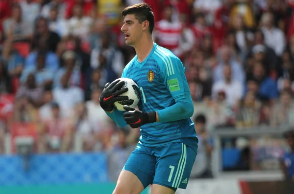 23.06.2018. Moskova, Rusya: Thiabaut Courtois'e eylem FIFA Dünya Kupası Rusya 2018, C grubu, futbol sırasında Belçika V Tunus Moskova Stadı Spartak Stadyumu arasında eşleme