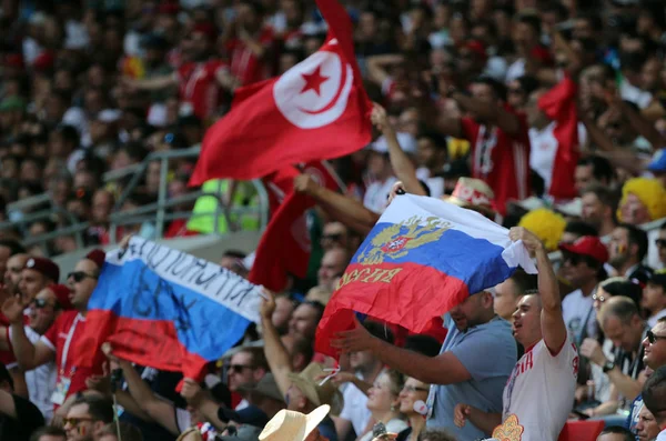 2018 Moscou Rússia Fãs Rússia Nas Padrões Copa Mundo Fifa — Fotografia de Stock