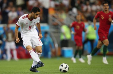 25.06.2018. Saransk, Rusça: Pouroliganji eylem, futbol FIFA Dünya Kupası Rusya 2018, B grubu sırasında Iran V Portekiz Mordovia Saransk Arena Stadyumu arasında eşleme.