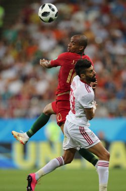 25.06.2018. Saransk, Rusça: Joao Mario Eylem sırasında FIFA Dünya Kupası Rusya 2018, B grubu, futbol maç arasında Iran V Portekiz Mordovia Saransk Arena Stadyumu.
