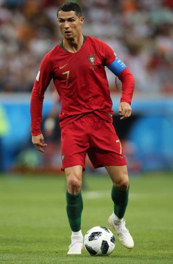 25.06.2018. Saransk, Rusça: Cristiano Ronaldo FIFA Dünya Kupası Rusya 2018, B grubu, futbol sırasında eylem Iran V Portekiz Mordovia Saransk Arena Stadyumu arasında eşleme.