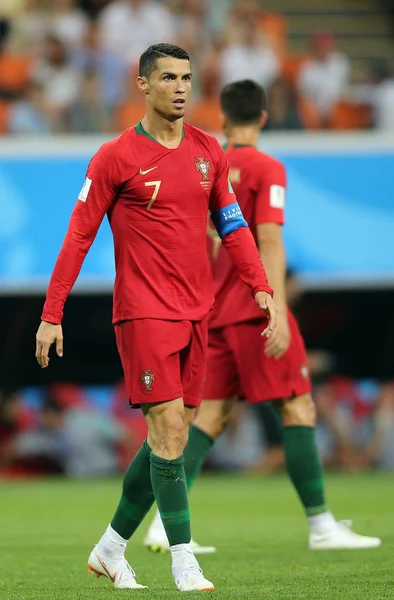 25.06.2018. Saransk, Rusça: Cristiano Ronaldo FIFA Dünya Kupası Rusya 2018, B grubu, futbol sırasında eylem Iran V Portekiz Mordovia Saransk Arena Stadyumu arasında eşleme.