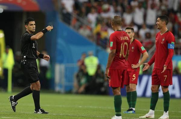 2018 Saransk Russisch Scheidsrechter Caceres Actie Tijdens Het Fifa World — Stockfoto