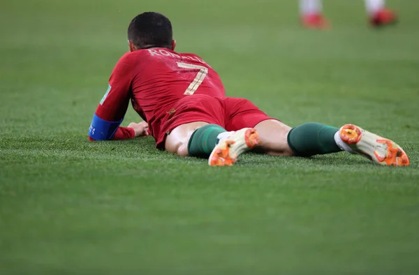 2018 Saransk Russian Cristiano Ronaldo Ação Durante Copa Mundo Fifa — Fotografia de Stock