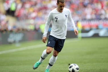 26.06.2018. Moskova, Rusya: eylem sırasında FIFA Dünya Kupası Rusya 2018, C grubu, futbol maçı arasında Danimarka V Fransa Moskova'da Lujniki Stadyumu.