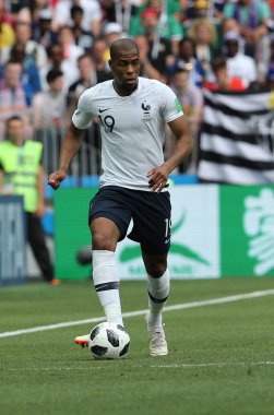 26.06.2018. Moskova, Rusya: Djibril Sidibe FIFA Dünya Kupası Rusya 2018, C grubu, futbol sırasında eylem Danimarka V Fransa Luzhniki Stadı Moskova arasında eşleme.