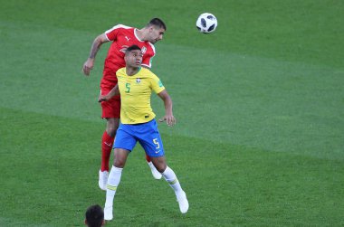 27.06.2018. Moskova, Rusya: Casemiro eylem sırasında futbol FIFA Dünya Kupası Rusya 2018, E Grubu Sırbistan Vs Brezilya yılında Spartak stadyumu Moskova'da arasında eşleme.