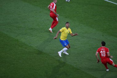 27.06.2018. Moskova, Rusya: eylem sırasında FIFA Dünya Kupası Rusya 2018, E Grubu, futbol maçı Sırbistan Vs Brezilya yılında Spartak stadyumu Moskova'da arasında.