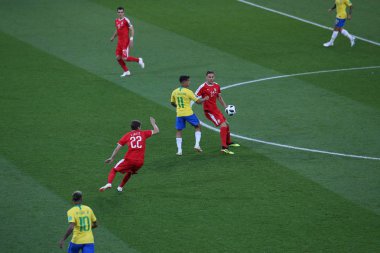 27.06.2018. Moskova, Rusya: eylem sırasında FIFA Dünya Kupası Rusya 2018, E Grubu, futbol maçı Sırbistan Vs Brezilya yılında Spartak stadyumu Moskova'da arasında.