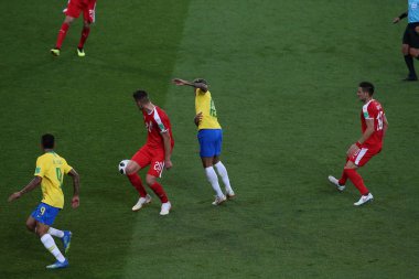 27.06.2018. Moskova, Rusya: eylem sırasında FIFA Dünya Kupası Rusya 2018, E Grubu, futbol maçı Sırbistan Vs Brezilya yılında Spartak stadyumu Moskova'da arasında.