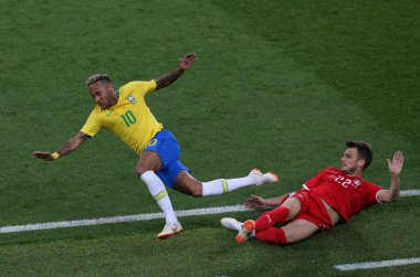 27.06.2018. Moskova, Rusya: Neymar, eylem sırasında futbol FIFA Dünya Kupası Rusya 2018, E Grubu Lulic Sırbistan Vs Brezilya yılında Spartak stadyumu Moskova'da arasında eşleme.