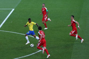 27.06.2018. Moskova, Rusya: Gabriel İsa Skor Gol FIFA Dünya Kupası Rusya 2018, E Grubu, futbol sırasında Sırbistan Vs Brezilya yılında Spartak stadyumu Moskova'da arasında eşleme.