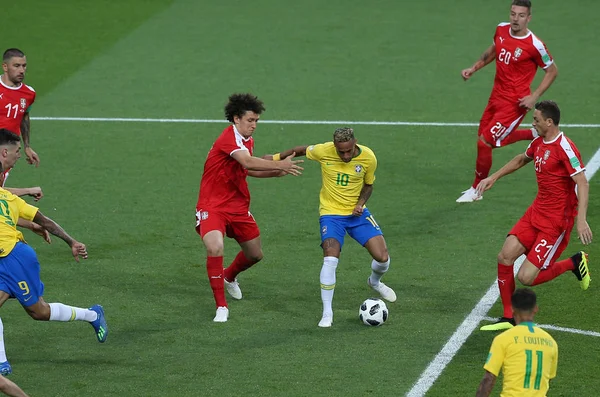 2018 Moscú Rusia Neymar Acción Durante Copa Mundial Fútbol Rusia —  Fotos de Stock