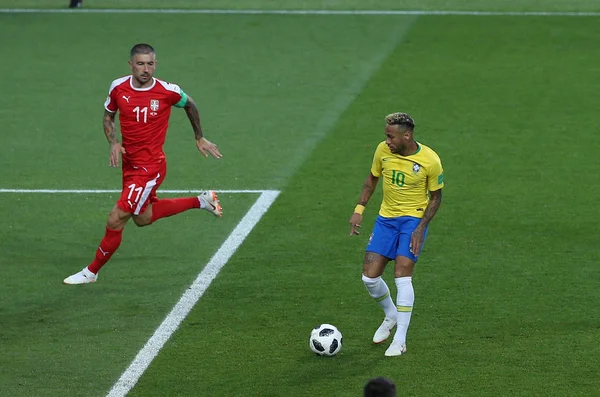 2018 Moscou Russe Kolarov Neymar Action Lors Coupe Monde Fifa — Photo