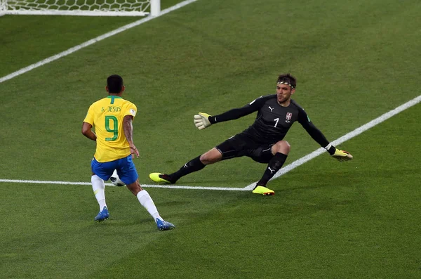 2018 Moscow Russian Gabriel Jesus Stojkovic Ação Durante Copa Mundo — Fotografia de Stock