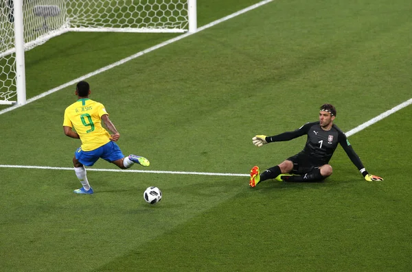 2018 Moscú Rusia Gabriel Jesús Stojkovic Acción Durante Copa Mundial —  Fotos de Stock