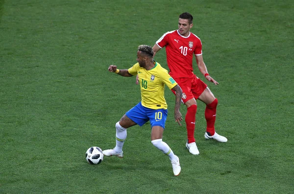 2018 Moscow Russian Neymar Tadic Ação Durante Copa Mundo Fifa — Fotografia de Stock