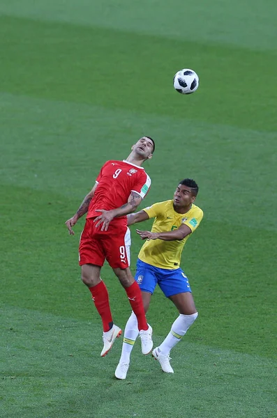 2018 Moscou Russo Mitrovic Casemiro Ação Durante Copa Mundo Copa — Fotografia de Stock