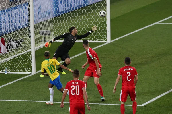 2018 Moscow Russian Neymar Stojkovic Ação Durante Copa Mundo Fifa — Fotografia de Stock