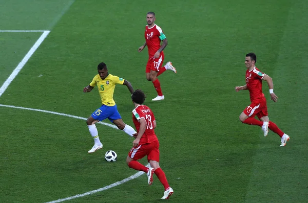 27.06.2018. Moskova, Rusya: Gabriel İsa Skor Gol FIFA Dünya Kupası Rusya 2018, E Grubu, futbol sırasında Sırbistan Vs Brezilya yılında Spartak stadyumu Moskova'da arasında eşleme.