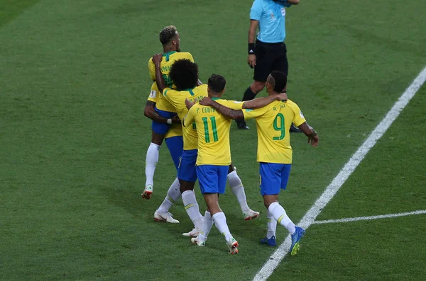 2018 Moscow Russian Gabriel Jesus Score Gol Durante Copa Mundo — Fotografia de Stock